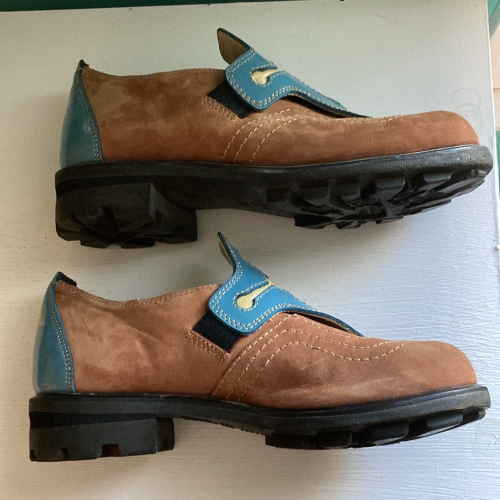 John Fluevog Brown and Blue Women's Shoes - Picture 2 of 6